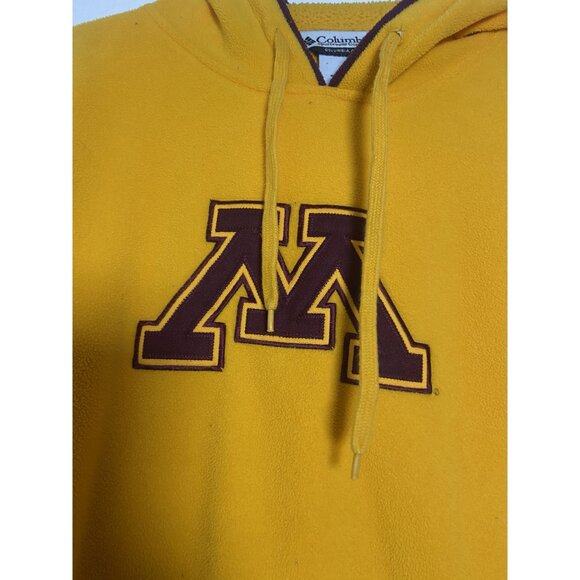 Columbia Sportswear Minnesota Golden Gophers Yellow Hoodie XL Mens Fleece Pullov - Picture 8 of 16